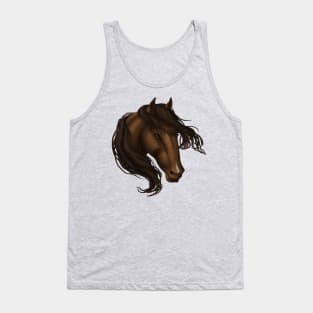 Horse Head - Brown Snip Tank Top